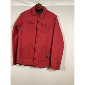 United By Blue Quilted Jacket Mens Small Red Snap Front Insulated NWT